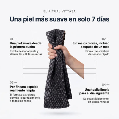 Velura™ - Toalla de ducha exfoliante