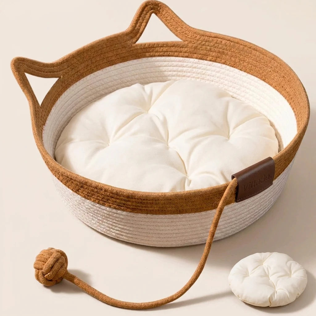 Cojín para Nidora™ blanco dentro de la cesta Nidora™