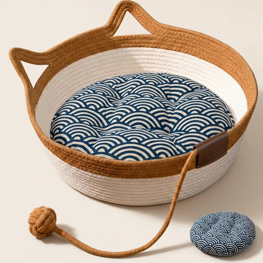 Cojín para Nidora™ olas azules dentro de la cesta Nidora™