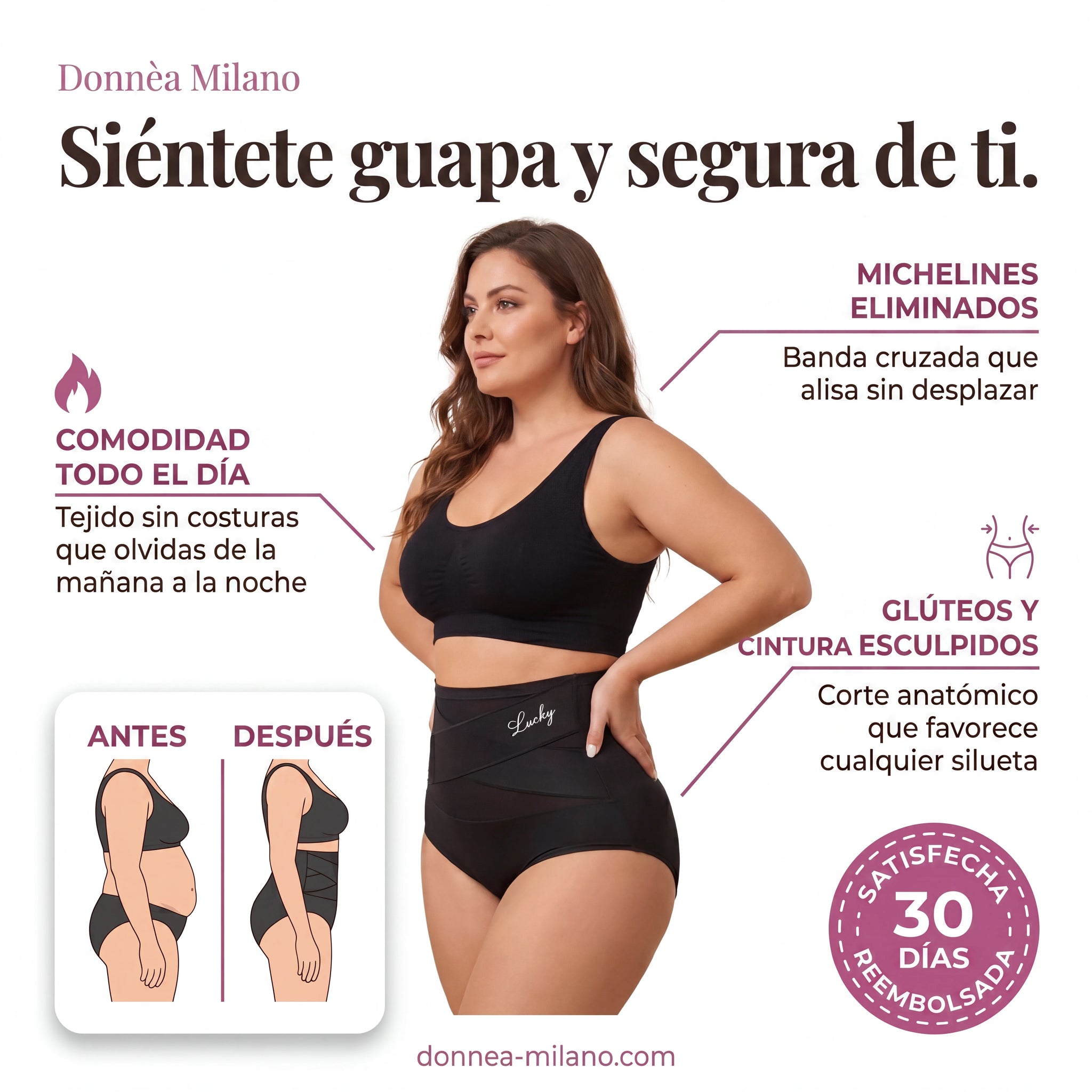 Braga moldeadora de talle alto Control del abdomen Sin costuras