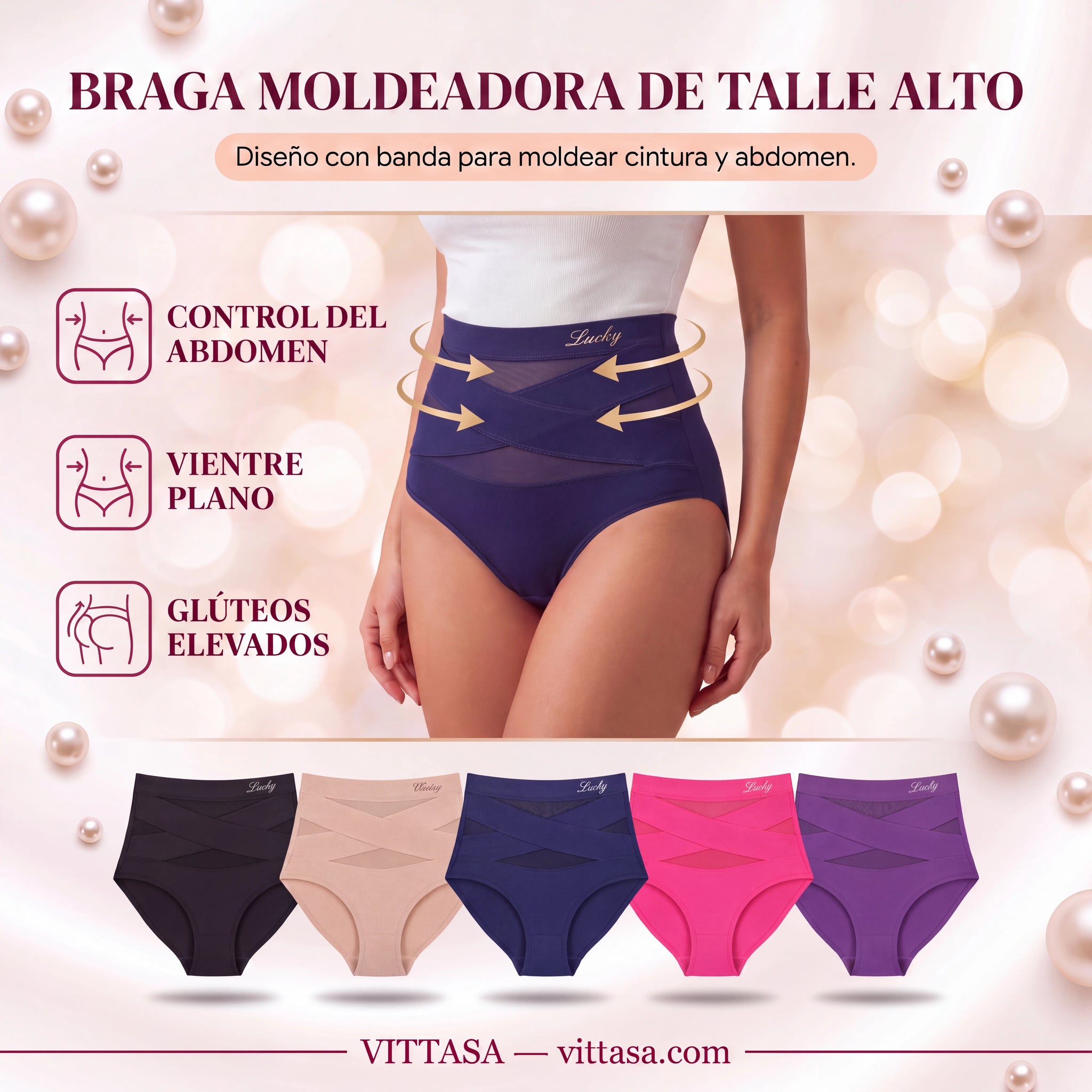 Lucky™ - Braga moldeadora sin costuras - Talle alto y vientre liso
