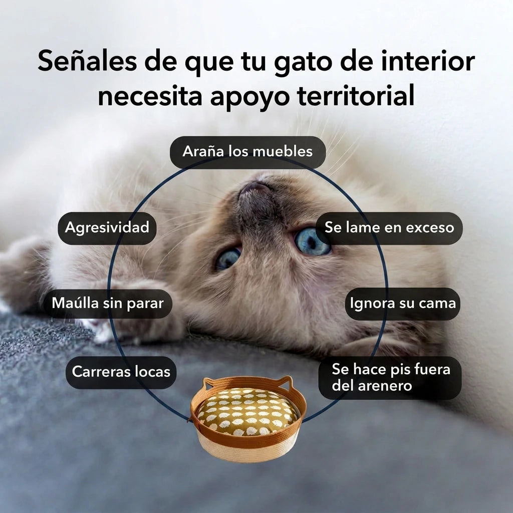 Nidora™ - nido de territorio natural tejido a mano para gatos de interior