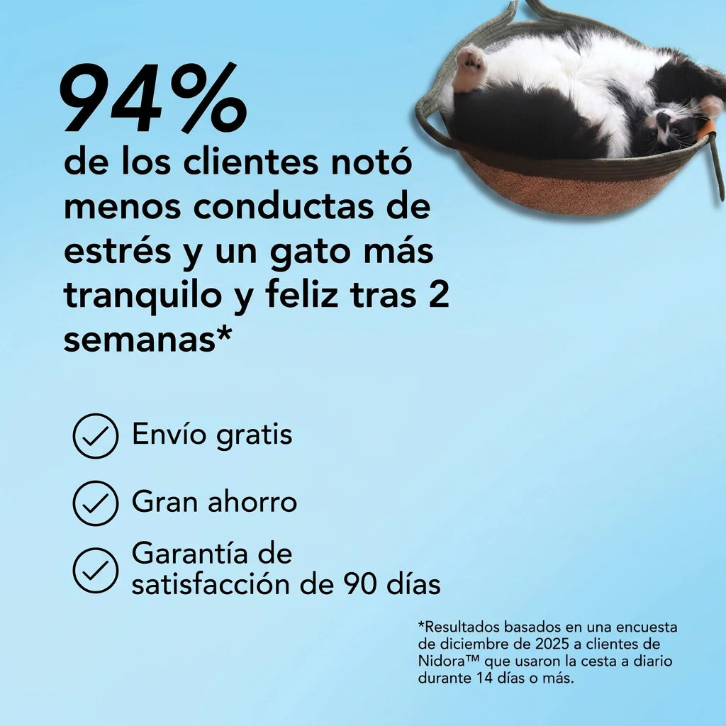 Nidora™ - nido de territorio natural tejido a mano para gatos de interior