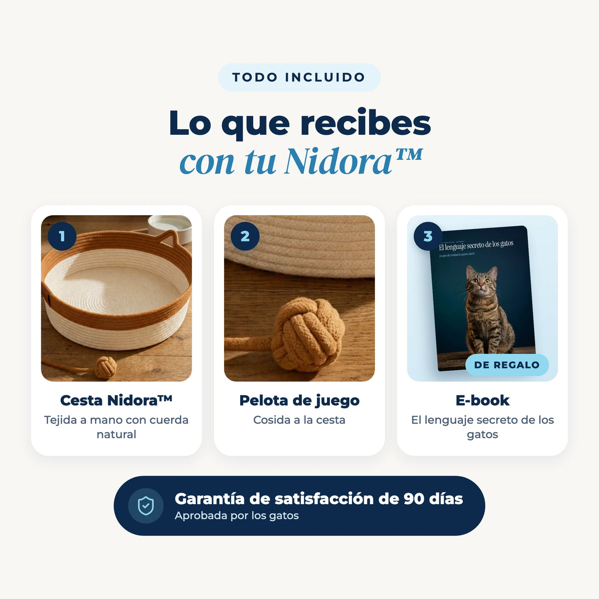 Nidora™ todo incluido: cesta, pelota y e-book de regalo