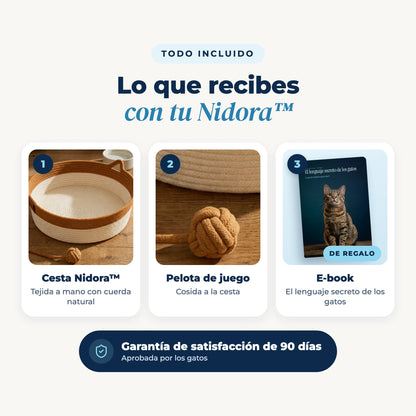 Nidora™ todo incluido: cesta, pelota y e-book de regalo