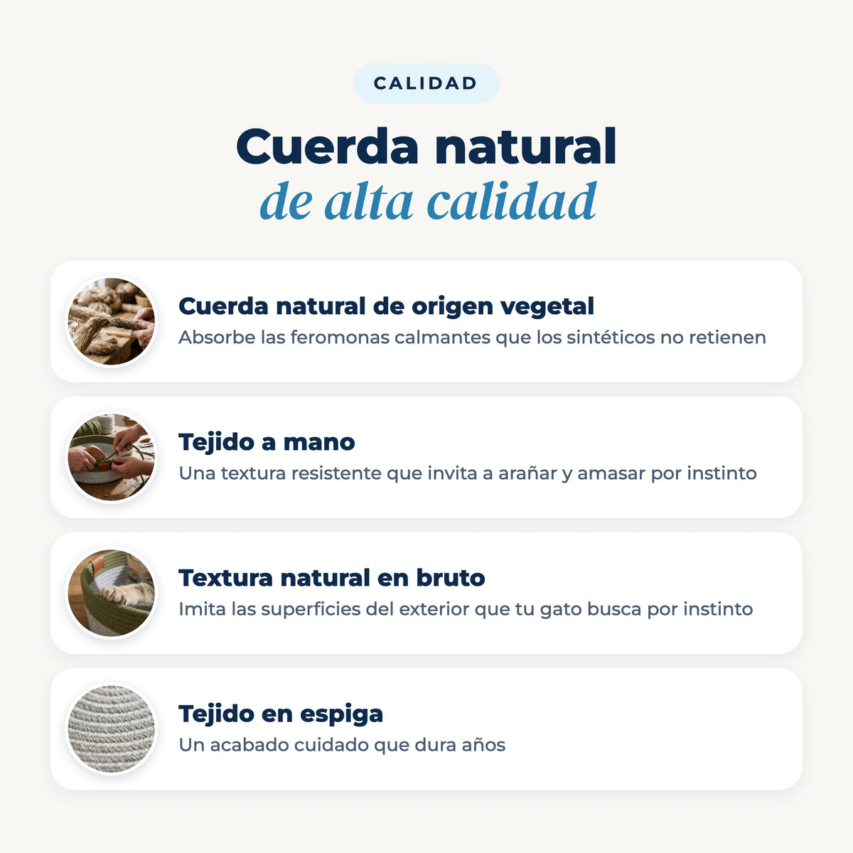 Nidora™ cuerda natural de alta calidad tejida a mano
