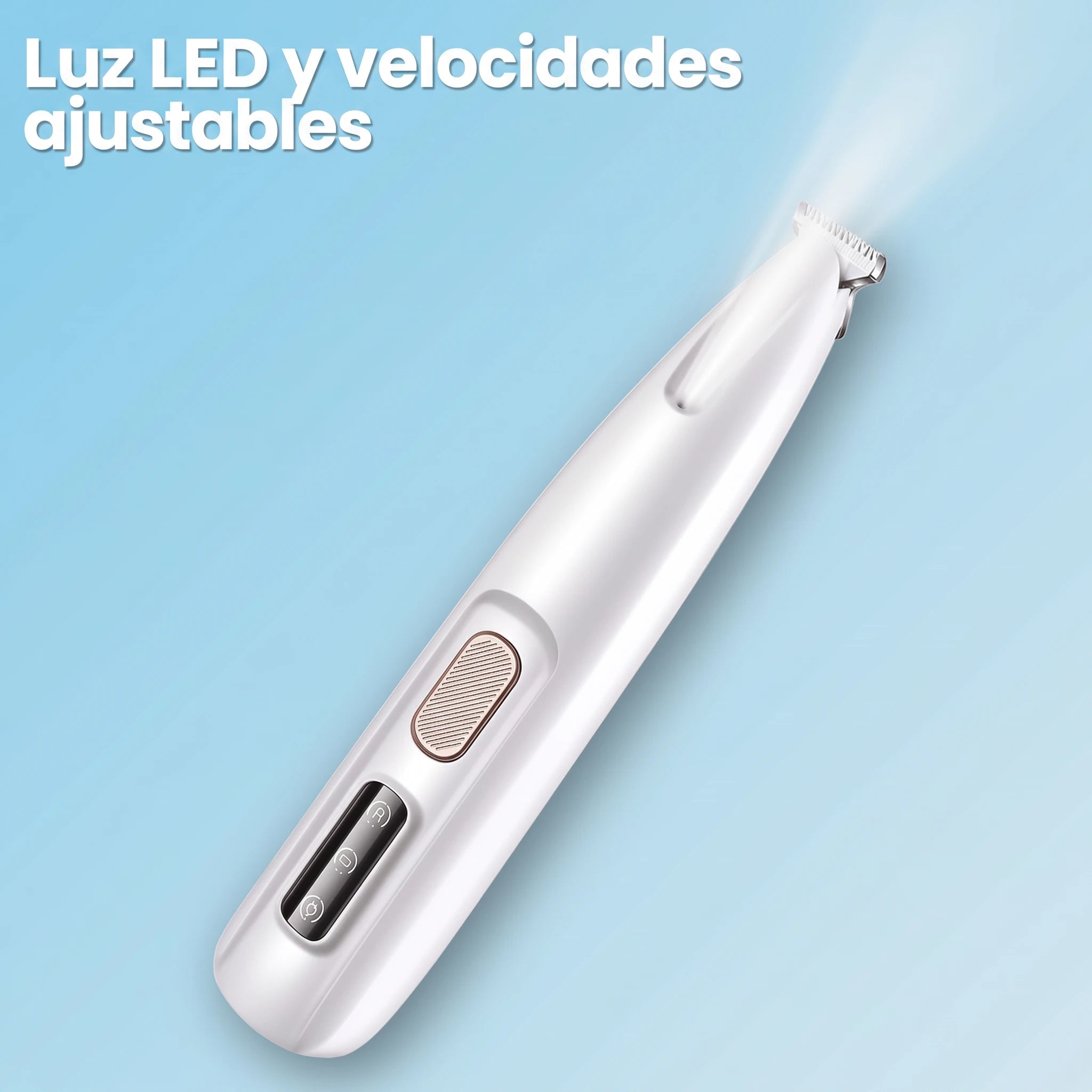 Patora recortadora de patas para perros con luz LED y velocidades ajustables