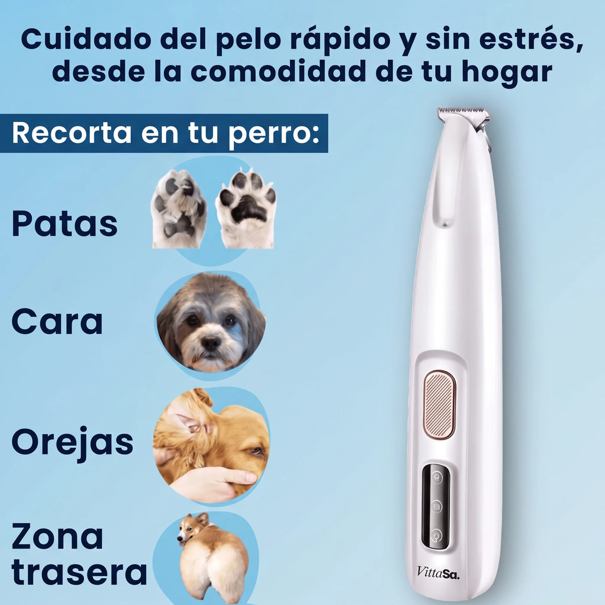 Patora recorta patas, cara, orejas y zona trasera de tu perro